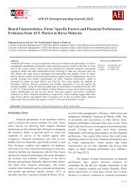 The privatisations compare to an initial public offering (ipo) landscape that does not seem all that vibrant. Pdf Board Characteristics Firms Specific Factors And Financial Performance Evidences From Ace Market In Bursa Malaysia