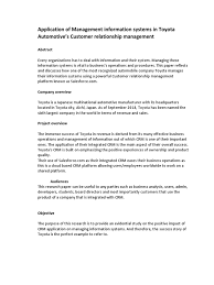 Sebelum kita membahas mengenai contoh crm di perusahaan yang menerapkan crm untuk tujuan crm adalah untuk membangun hubungan perusahaan dengan pelanggan atau customer. Mis Crm Toyota Information Technology