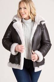 Jane Sheepskin B 3 Bomber Jacket With Detachable Hood Overland Plus Size Leather Jacket Bomber Jacket Bomber Jacket Women