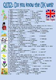 Ireland trivia questions & answers : English Exercises The United Kingdom Quiz