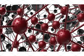 Black And Red Molecular Geometric Black And Red Molecular Geometric