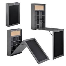 Wandregaltisch Ausklappbarer Schreibtisch Dunkelgrau Mit Regal Pinnwand Tafel In 2020 Wandklapptisch Wandtisch Mobel Fur Kleine Raume