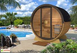 Sauna Exterieur Tonneau En Bois Et Verre 2 3 Personnes 200 Cm Pool Sauna Exterieur Tonneau Bois Exterieur Traditionnel