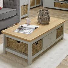Oak coffee, console, sofa & end tables : Dinan Grey And Oak Storage Coffee Table 19ld462