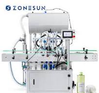 ZONESUN 4 Heads Automatic Face Cream Lotion Body Gel Hair Spray Cosmetics  Cream Bottle Servo Piston Pump Paste Filling Machine