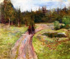Edvard Munc Dos Personas En El Camino Del Bosque 1884 Edvard Munch Expresionismo Caminos Del Bosque