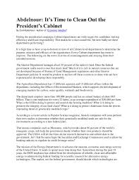 Abdelnour It S Time To Clean Out The President S Cabinet