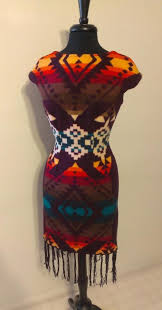 Pendleton Dresses Shayne Watson Designs Dine Eff Yeah Indigenous Fashion Pendleton Dress Fashion Native American Dress