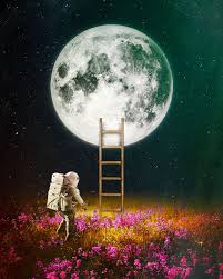 Going To The Moon Moon Art Space Art Moon Art Print