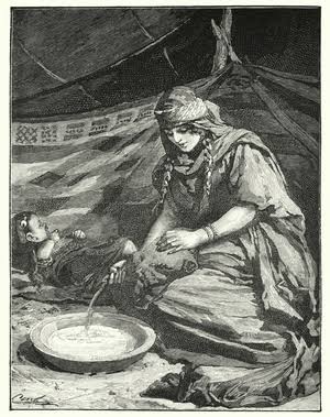 图像The Famine in India, Women grinding Corn (engraving) by English School, (19th century)