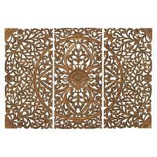 3 Piece Hanson Wall Decor Set Carved Wood Wall Art Wood Wall Art Wall Art Plaques