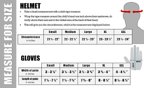 Helmet Size Chart For Dual Sport Helmets From Typhoonhelmets
