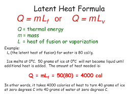 The latent heat of vaporization differs for various liquids. Perfect Interlude July 2020