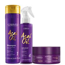 Cyclopentasiloxane, dimethiconol, argania spinosa kernel oil (argan oil), hydrolyzed keratin (keratin protein), simmondsia chinensis (jojoba) seed oil, tocopherol (vitamin e), iodopropynyl. Cadiveu Acai Oil Kit Hair Maintenance And Hydration 3un Bkeratin Professional