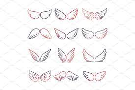 Colorful Wings Line Set Colorful Wings Wings Tattoo Small Wing Tattoos