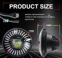 CO LIGHT 7inch Round RGB Color Chasing Halo Headlights (Set/2pcs)
