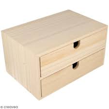 Did you scroll all this way to get facts about meuble à tiroir? Meuble Casier A Tiroirs En Bois Brut 2 Tiroirs 24 X 16 X 13 Cm Meuble A Decorer Creavea