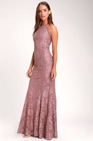 Every Memory Mauve Lace Halter Maxi Dress Maxi Dress Halter Maxi Dresses Dresses