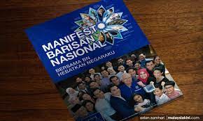 Saya tidak mahu kata manifesto kerana pembangkang kata manifesto bukan janji, sebab itu nama manifesto tidak berapa sesuai. Malaysiakini Sorotan Manifesto Bn