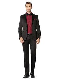 Buy Black Polyester Tuxedo Suit For Men From Van Heusen For