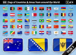 Flags of the world in alphabetical order. Detailed Flags Of Countries And Areas From Around The World Country Flag Set 1 Of 4