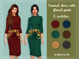 30 swatches coastal carrie's ottomanly ottoman, dining chair conversion 30 swatches (rifle paper co. Formal Dress With Floral Print By Mysteriousoo From Tsr Sims 4 Downloads