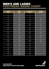 footwear sizing mack