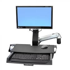 In the office or at home, move your work where you need it to be. Ergotron Styleview Sit Stand Combo Arm With Worksurface Standing Desks Wall Mount Systems Csi Ergonomics Csi Ergonomincs