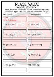 Place Value Worksheet Pack Into The Millions Includes Rounding Worded Form Numerical Form E Place Values Place Value Worksheets 2nd Grade Math Worksheets