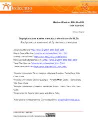PDF) Staphylococcus aureus y fenotipos de resistencia MLSb