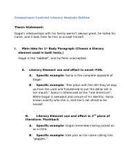 Outline structure for literary analysis essay. Comparison Contrast Literary Analysis Outline Comparison Contrast Literary Analysis Outline Thesis Statement Gogol S Relationships With His Family Course Hero