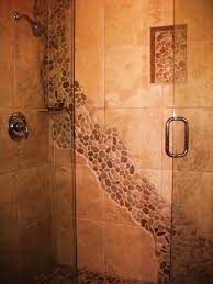 18.contemporary interior design using stone in multiple shapes. River Rock Bathroom Ideas Our Stone River In The Shower House Ideas River Rock Bathroom Rock Shower Stone Bathroom