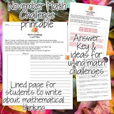 Scroll down to the bottom and complete the form to get instant access to your free thanksgiving activities! A New November Math Challenge Is Here And It S Free I Want To Be A Super Teacher