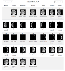 December 2020 Full Moon Calendar Moon Phase Calendar Moon Calendar Lunar Calendar