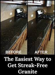 The acid in the vinegar can cause pitting in the granite. The Secret To Streak Free Cleaner Granite Countertops