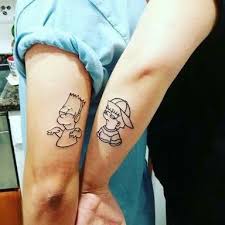 Matching Simpsons Tattoos Lisa And Bart Uncategorized Tatuagem Dos Simpsons Tatuagem De Namorados Tatuagem De Irmao E Irma
