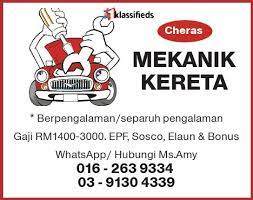 Pembantu mekanik / mechanic assistant kami mencari seorang pembantu mekanik kereta skop kerja:membantu mekanik:1. Mekanik Kereta Cheras Berpengalaman Jobs 1klassifieds Facebook