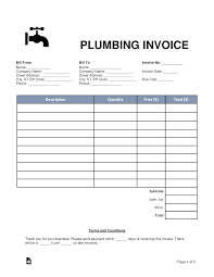 Free Plumbing Invoice Template Word Pdf Eforms Printing quotation request template helps you to gather company and contact information of the customer. free plumbing invoice template word