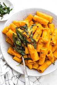 Pumpkin Pasta With Crispy Sage Recipe Pumpkin Pasta Pumpkin Recipes Dinner Vegetarian Recipes Healthy