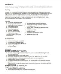 If you're looking for emergency manager resume samples and tips, then here's the best emergency planner resume guide for you. Free 8 Sample Firefighter Resume Templates In Ms Word Pdf