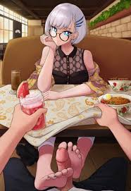 Give him a footjob under the table