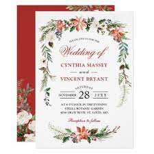 Christmas Poinsettia Floral Arch Winter Wedding Invitation Zazzle Com Winter Wedding Invitations Themed Wedding Invitations Christmas Wedding Invitations