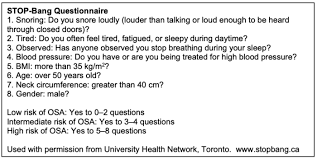 Image result for STOP-Bang Questionnaire