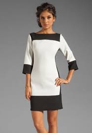 Shoshanna Double Crepe 2 Combo Vicki Dress In Winter White With Black Dinner Dress Classy Vicki Dress Beautiful Outfits