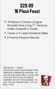 Get These Kfc Printable Coupon 16 Piece Feast For 29 99 Only Good At Participating Kfc Restaurants In Selected Kfc Coupons Fast Food Coupons Kfc Restaurant