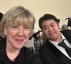 Proud teacher moment ~~ Graduate Oboe Student Hongzhen Chen was called in  to play for Mason Symphony Orchestra last Saturday night under Maestra Lucy  Ginther with Professor Ridilla... No rehearsal! This is