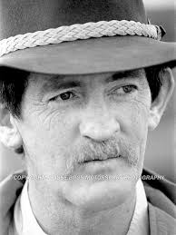 A pondering Allan Grice during a post-race presentation at Sandown. Photo  by Darren House