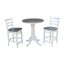In fact, she doesn't know how to she ever hosted parties without it. 30 Round Pedestal Gathering Height Table With 2 Emily Counter Height Stools Set Of 3 Pieces Overstock 30886191