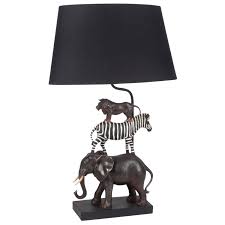 Wild Animal Lamp With Black Shade On Maisons Du Monde Take Your Pick From Our Furniture And Accessories And Be Inspired Babykamer Dieren Lampenkap Lampen