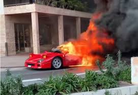 Taking away the air is the best way to stop the motor lol. Ferrari F40 Burns In Monaco